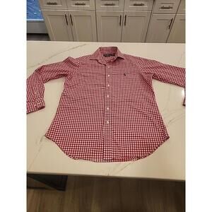 Ralph Lauren Shirt Mens 15.5 34x35 Yarmouth Red Check Long Sleeve Button Down